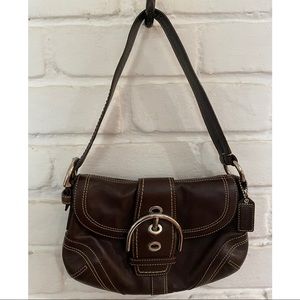 Coach Leather Buckle Shoulder Bag